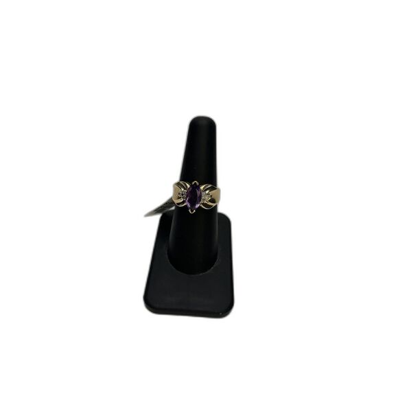 DIAMOND & AMETHYST RING SIZE 6.75 (148972-10)